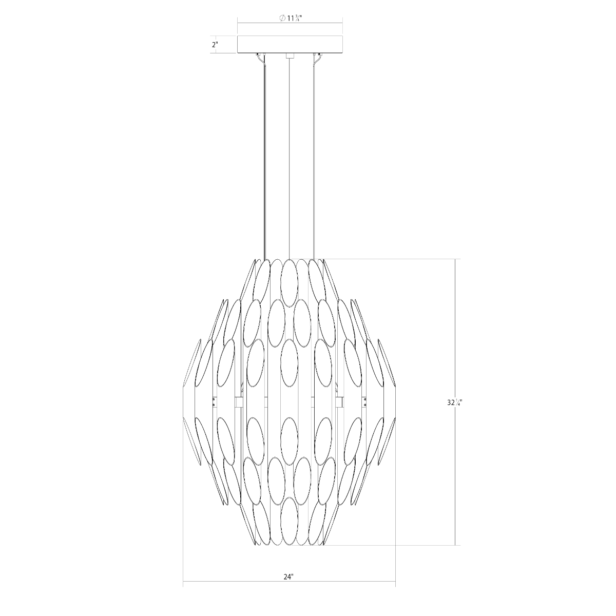SONNEMAN Chimes 3-Tier Polished Chrome Chandelier