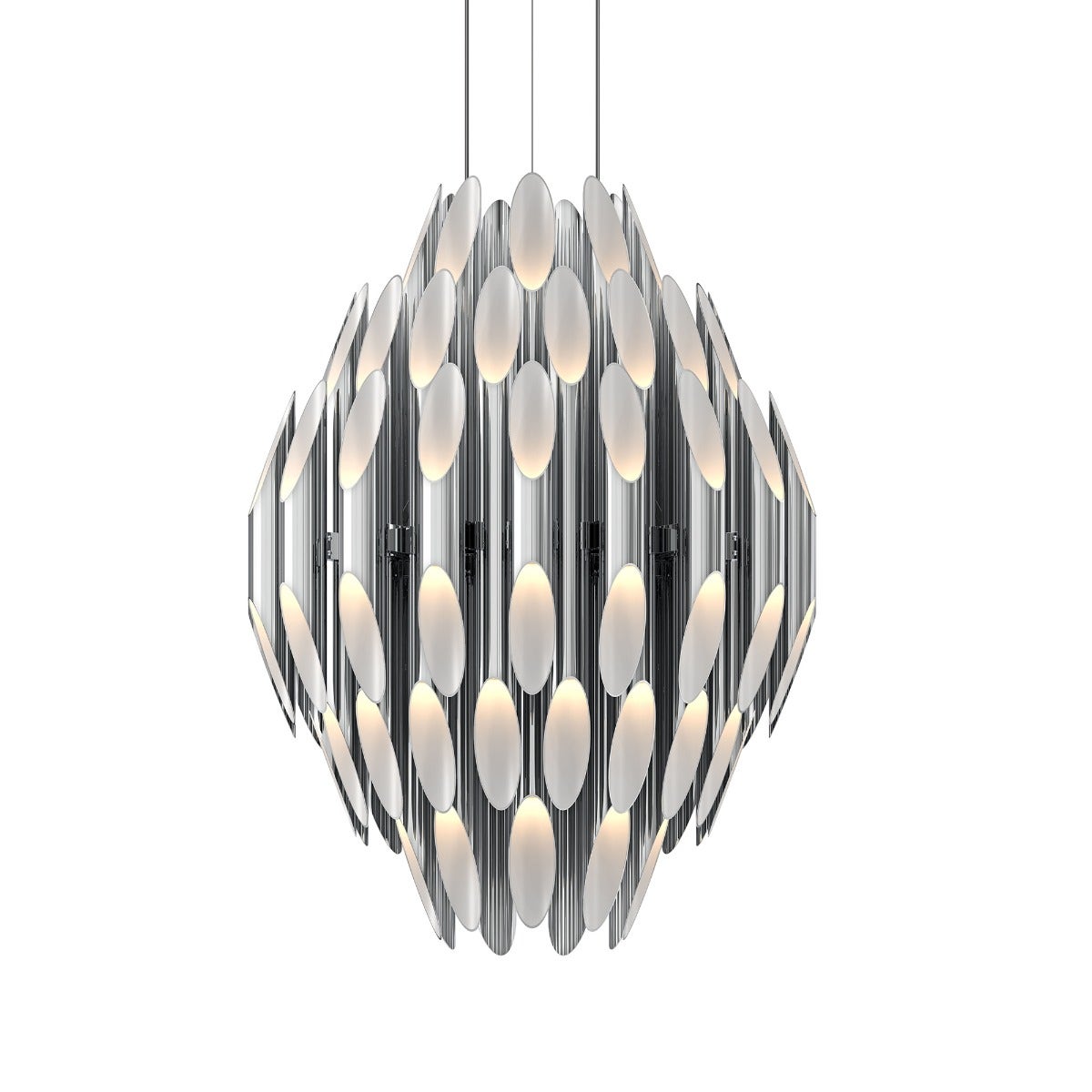 SONNEMAN Chimes 3-Tier Polished Chrome Chandelier