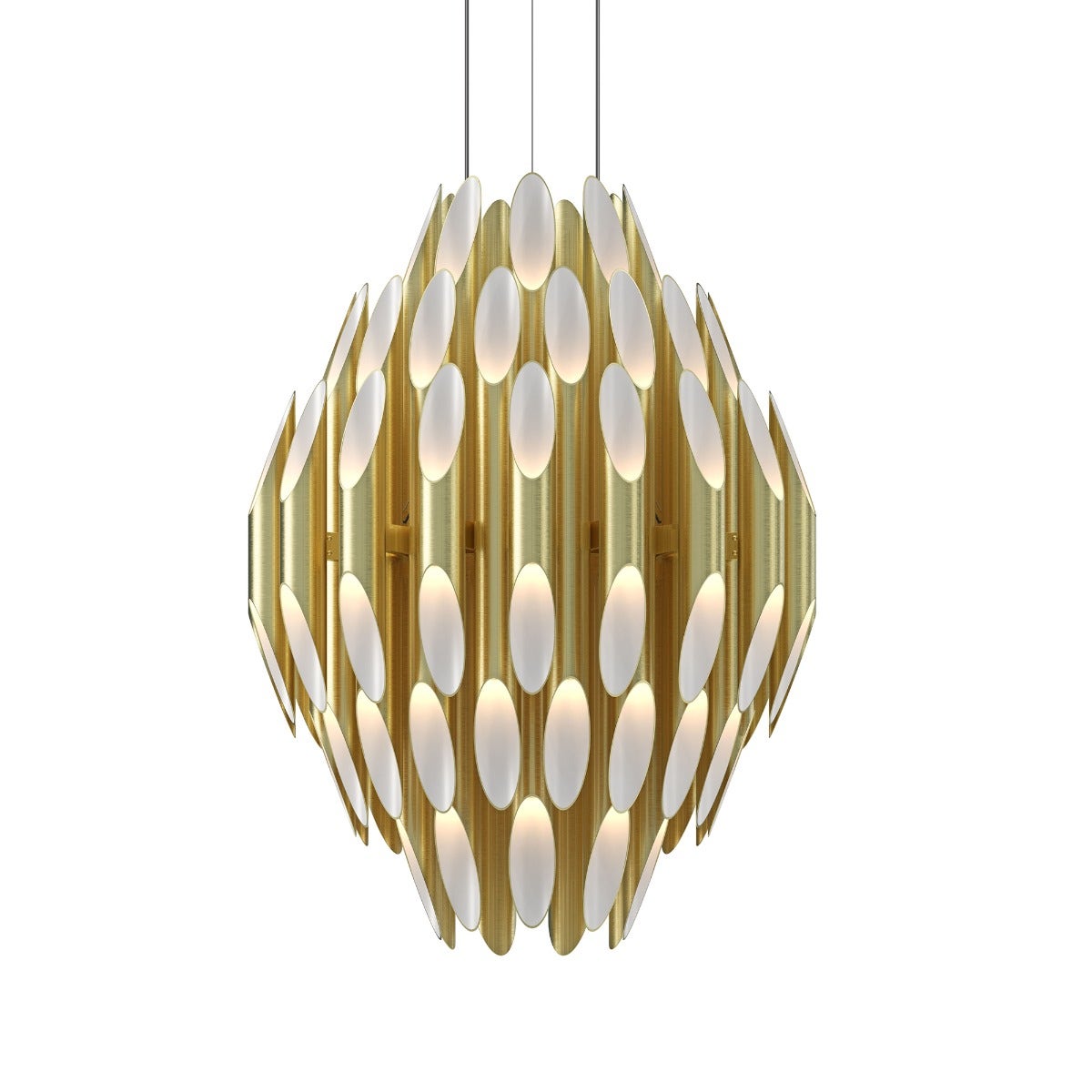 SONNEMAN Chimes 3-Tier Satin Brass Chandelier