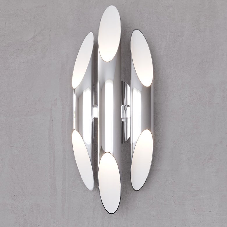 SONNEMAN Chimes 6-Light LED Polished Chrome Acrylic Shade Wall Sconce