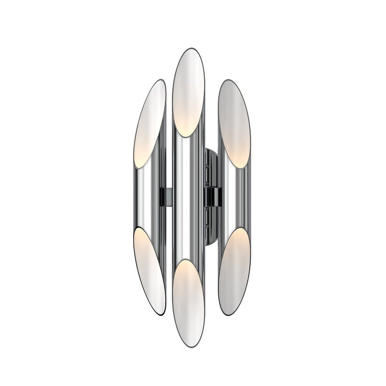 SONNEMAN Chimes 6-Light LED Polished Chrome Acrylic Shade Wall Sconce