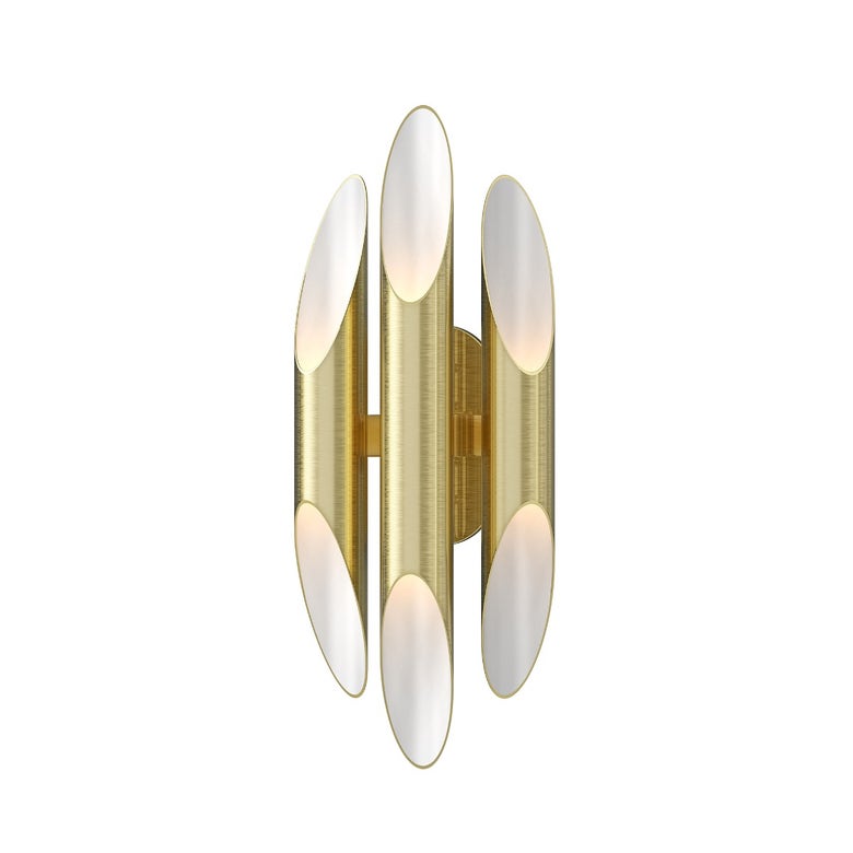 SONNEMAN Chimes 6-Light LED Satin Brass Acrylic Shade Wall Sconce