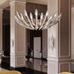 SONNEMAN Chimes Round Double Angled Polished Chrome Chandelier