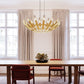 SONNEMAN Chimes Round Double Angled Satin Brass Chandelier