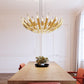 SONNEMAN Chimes Round Double Angled Satin Brass Chandelier