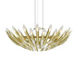 SONNEMAN Chimes Round Double Angled Satin Brass Chandelier