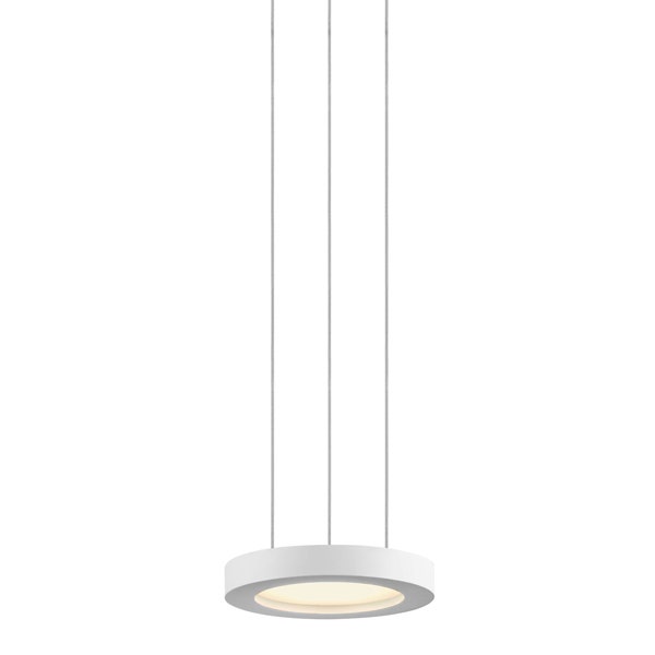 SONNEMAN Chromaglo Spectrum Round LED Satin White Die-Cast Aluminum and Acrylic Shade Pendant Light