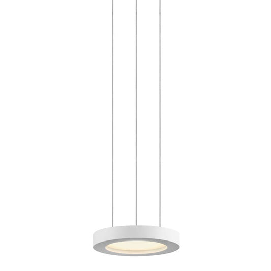 SONNEMAN Chromaglo Spectrum Round LED Satin White Die-Cast Aluminum and Acrylic Shade Pendant Light