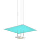 SONNEMAN Chromaglo Spectrum Square LED Satin White Die-Cast Aluminum and Etched Glass Reflector Shade Pendant Light