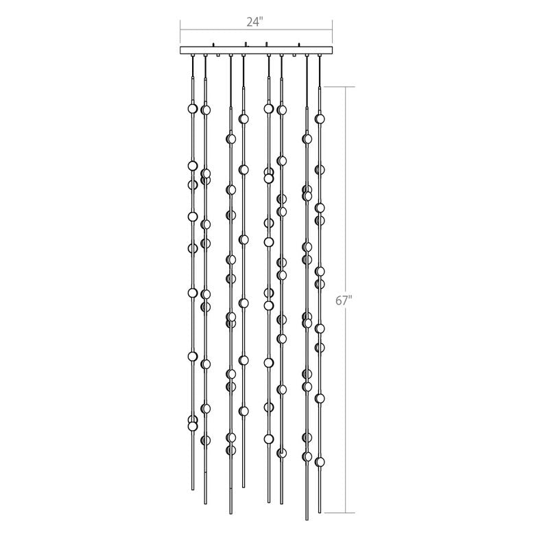 SONNEMAN Constellation Andromeda 24" 96-Light LED 2700K Satin Brass White Optical Acrylic Shade Chandelier