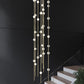 SONNEMAN Constellation Andromeda 24" 96-Light LED 3000K Satin Brass Clear Faceted Acrylic Shade Chandelier With 10 FT Cord Length