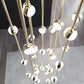 SONNEMAN Constellation Andromeda 24" 96-Light LED 3000K Satin Brass Clear Faceted Acrylic Shade Chandelier With 10 FT Cord Length