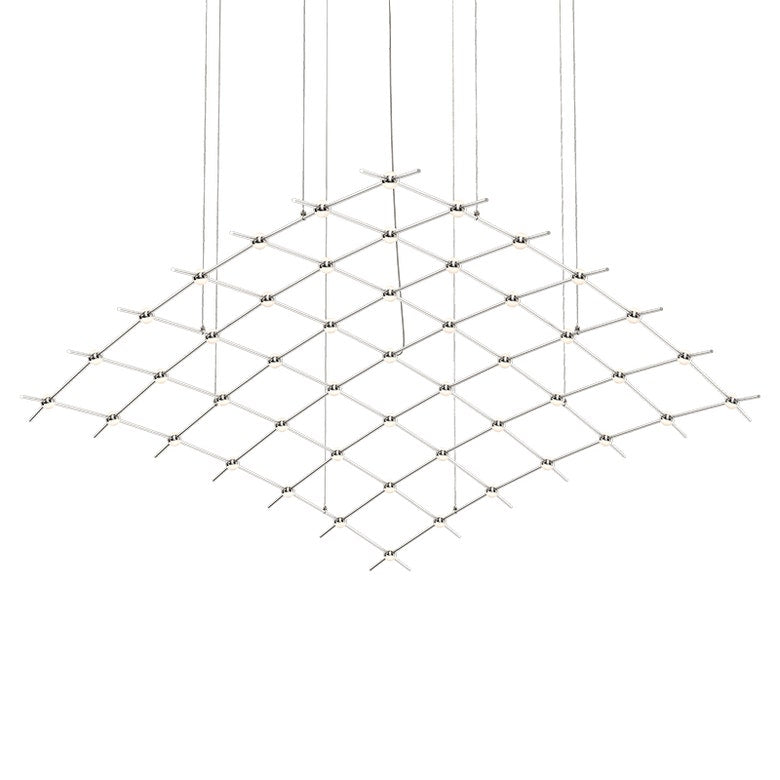 SONNEMAN Constellation Aquarius Major 2700K LED Satin Nickel White Optical Acrylic Shade Chandelier