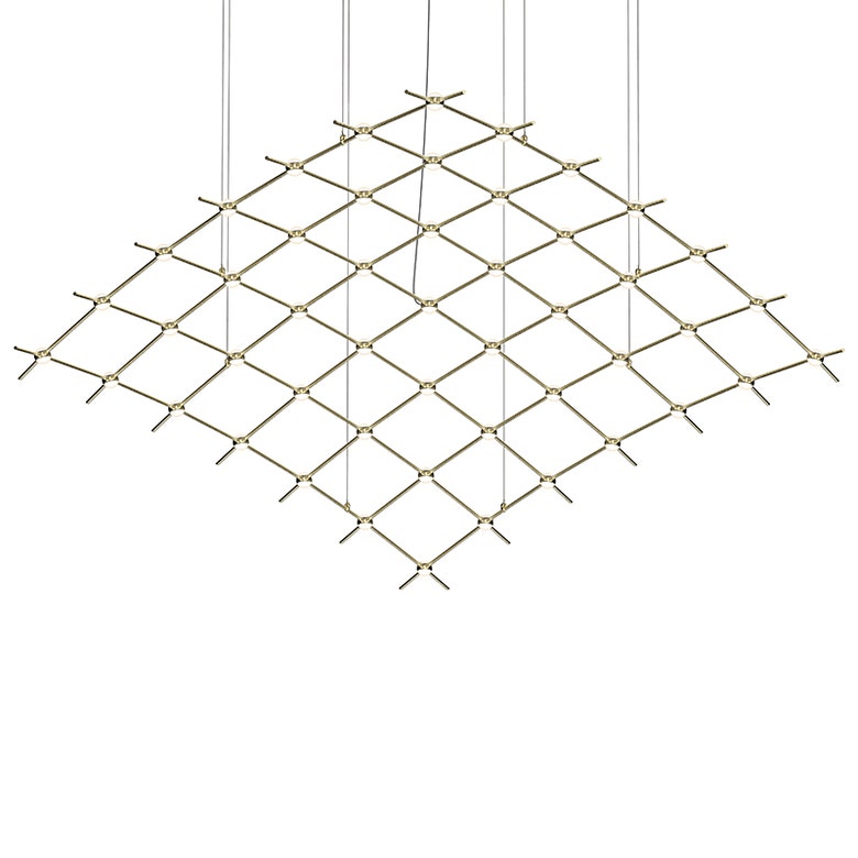 SONNEMAN Constellation Aquarius Major 3000K LED Satin Brass Clear Faceted Acrylic Shade Chandelier