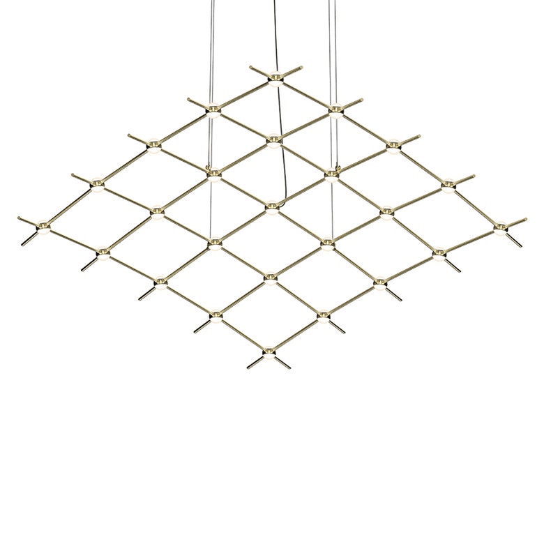 SONNEMAN Constellation Aquarius Medius 2700K LED Satin Brass White Optical Acrylic Shade Chandelier