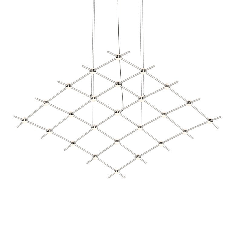 SONNEMAN Constellation Aquarius Medius 2700K LED Satin Nickel Clear Faceted Acrylic Shade Chandelier