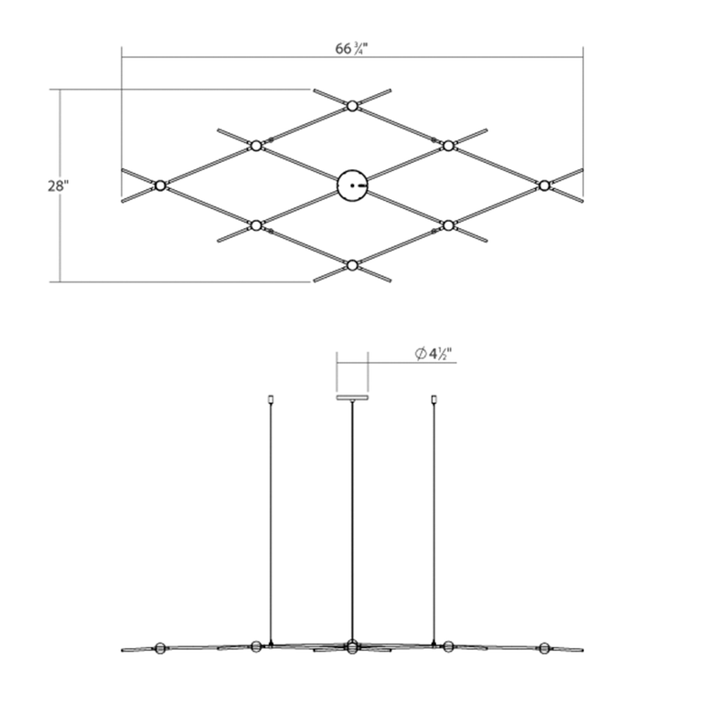 SONNEMAN Constellation Aquarius Minor 2700K LED Satin Nickel White Optical Acrylic Shade Chandelier