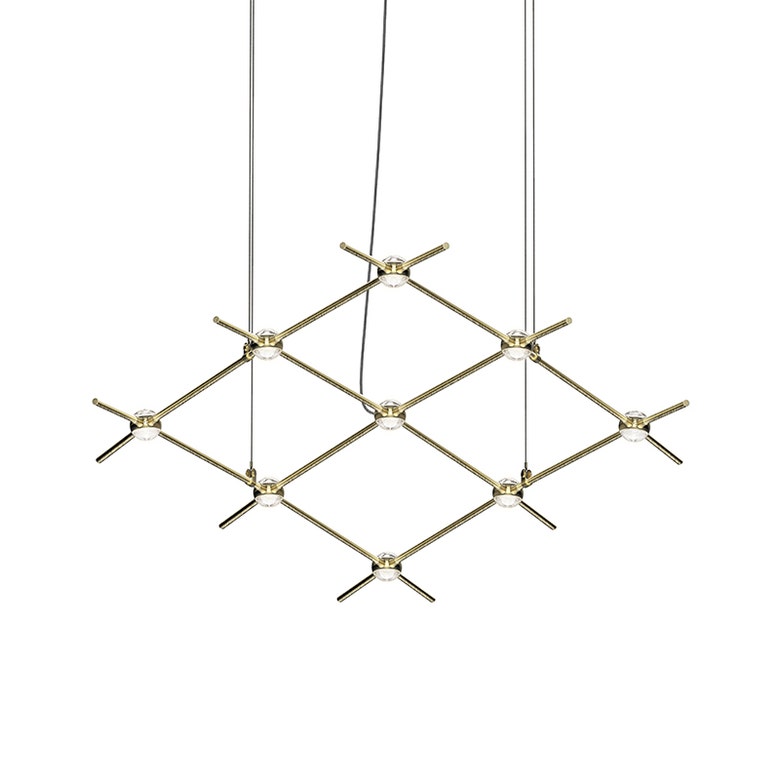 SONNEMAN Constellation Aquarius Minor 3000K LED Satin Brass White Optical Acrylic Shade Chandelier