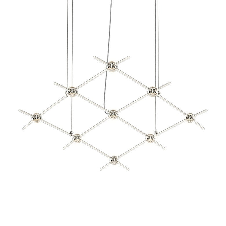 SONNEMAN Constellation Aquarius Minor 3000K LED Satin Nickel Clear Faceted Acrylic Shade Chandelier