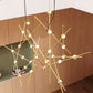 SONNEMAN Constellation Aquila 13-Light 3000K Satin Brass Chandelier With Clear Faceted Acrylic Shade and 10FT Cord Length