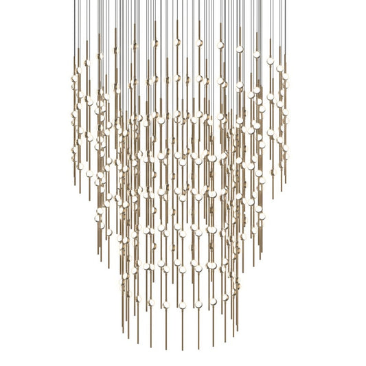 SONNEMAN Constellation Centaurus 48" 204-Light LED 2700K Satin Brass White Optical Acrylic Shade Chandelier