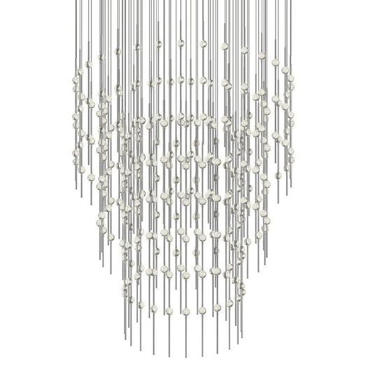 SONNEMAN Constellation Centaurus 48" 204-Light LED 2700K Satin Nickel Clear Faceted Acrylic Shade Chandelier