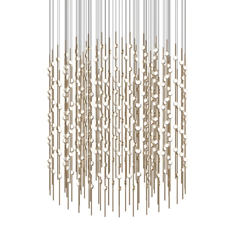 SONNEMAN Constellation Centaurus 48" 390-Light LED 2700K Satin Brass White Optical Acrylic Shade Chandelier