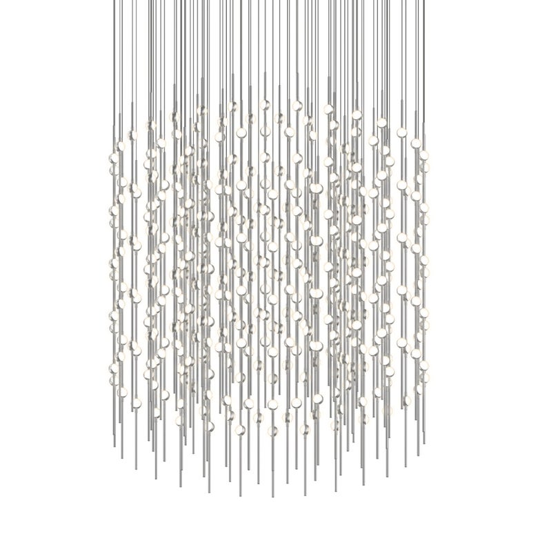 SONNEMAN Constellation Centaurus 48" 390-Light LED 3000K Satin Nickel White Optical Acrylic Shade Chandelier
