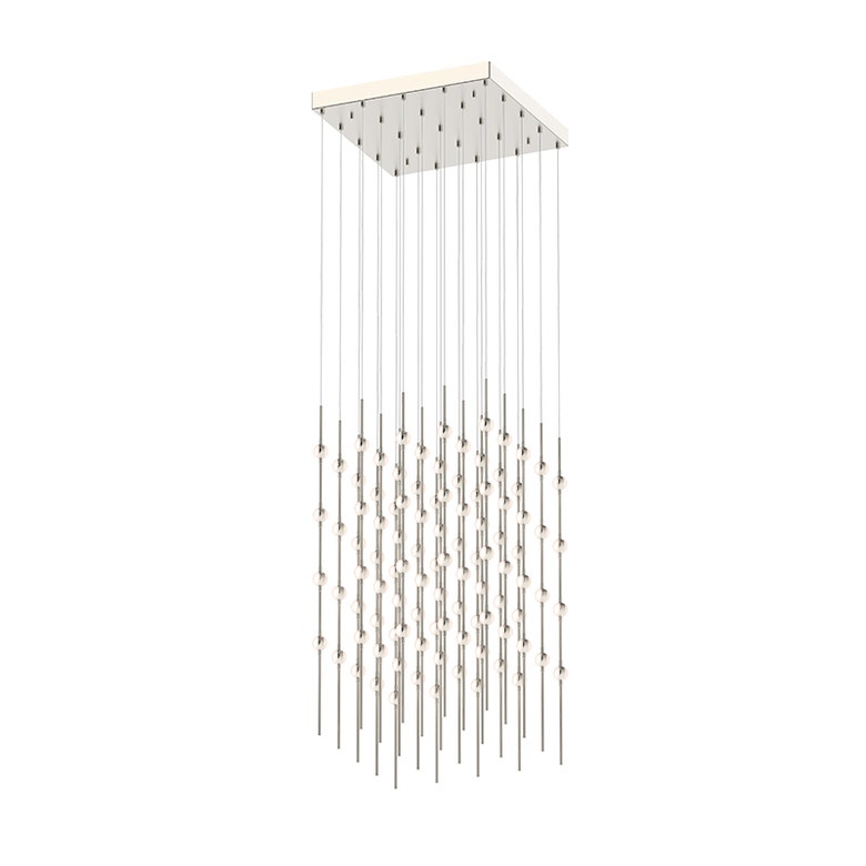 SONNEMAN Constellation Cosmic Cube 20" 100-Light LED 3000K Satin Nickel White Optical Acrylic Shade Chandelier With 10 FT Cord Length