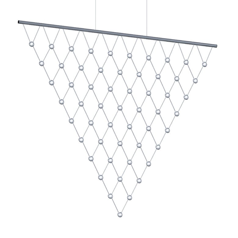 SONNEMAN Constellation Galaxy Vertical Large 55-Light LED Bright Satin Aluminum Clear Faceted Acrylic Shade Chandelier