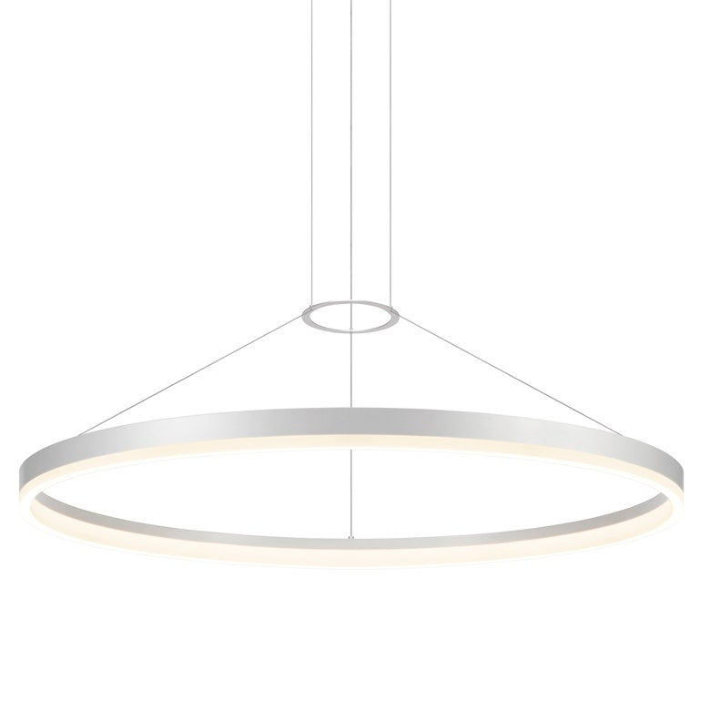 SONNEMAN Corona 48" 3000K Bright Satin Aluminum Optical Acrylic Shade Ring Pendant Light With 20' Cord Length