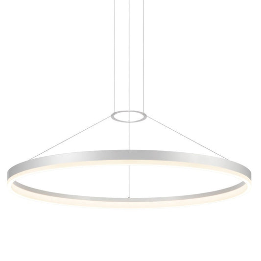 SONNEMAN Corona 48" 3000K Bright Satin Aluminum Optical Acrylic Shade Ring Pendant Light With 20' Cord Length