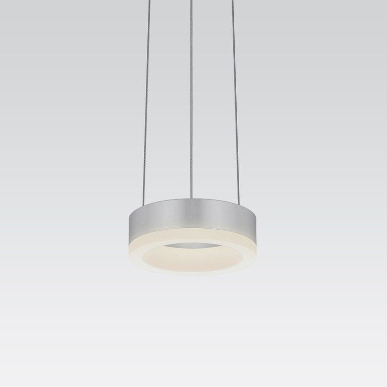 SONNEMAN Corona 6" 3000K Bright Satin Aluminum Optical Acrylic Shade Ring Pendant Light With 20' Cord Length
