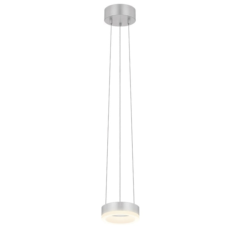 SONNEMAN Corona 6" 3000K Bright Satin Aluminum Optical Acrylic Shade Ring Pendant Light With 20' Cord Length