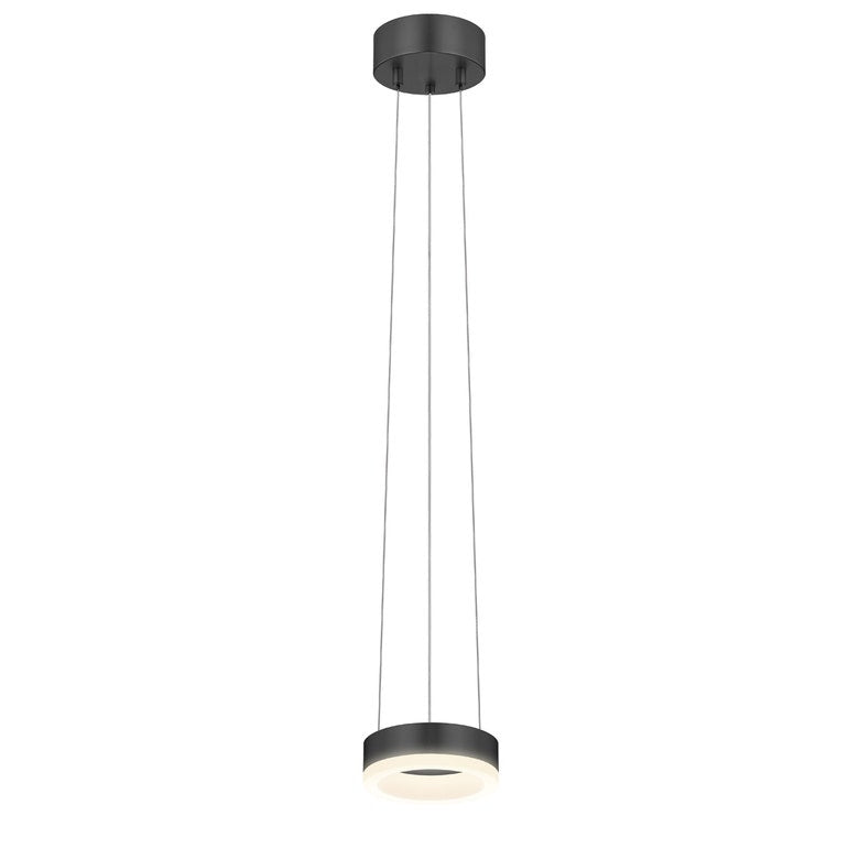 SONNEMAN Corona 6" 3000K Satin Black Optical Acrylic Shade Ring Pendant Light With 6' Cord Length