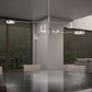 SONNEMAN Counterpoint 4-Light LED Bright Satin Aluminum Optical Acrylic Shade Linear Pendant Light
