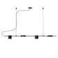 SONNEMAN Counterpoint 4-Light LED Satin Black Aluminum With Optical Acrylic Shade Linear Pendant Light