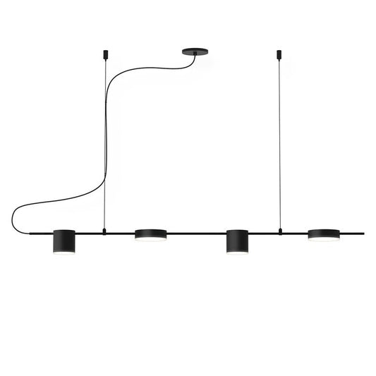 SONNEMAN Counterpoint 4-Light LED Satin Black Aluminum With Optical Acrylic Shade Linear Pendant Light