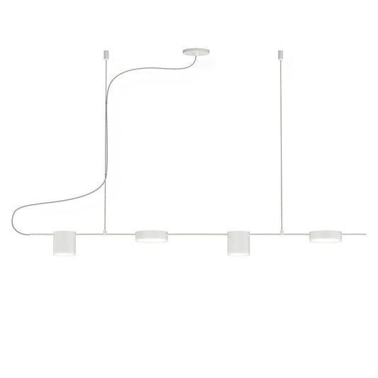SONNEMAN Counterpoint 4-Light LED Satin White Aluminum With Optical Acrylic Shade Linear Pendant Light