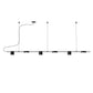 SONNEMAN Counterpoint 6-Light LED Satin Black Aluminum With Optical Acrylic Shade Linear Pendant Light