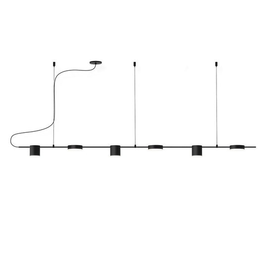 SONNEMAN Counterpoint 6-Light LED Satin Black Aluminum With Optical Acrylic Shade Linear Pendant Light