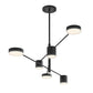 SONNEMAN Counterpoint 6-Light LED Satin Black Aluminum With Optical Acrylic Shade Pendant Light