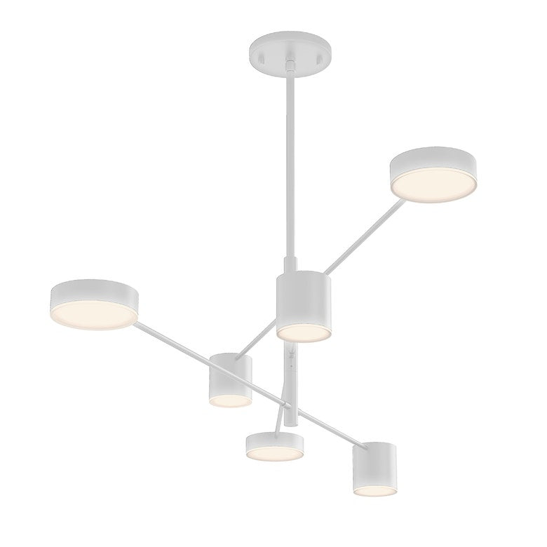 SONNEMAN Counterpoint 6-Light LED Satin White Aluminum With Optical Acrylic Shade Pendant Light
