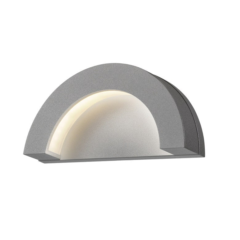 SONNEMAN Crest LED Textured Gray Aluminum With Frosted Optical Acrylic Shade Wall Sconce