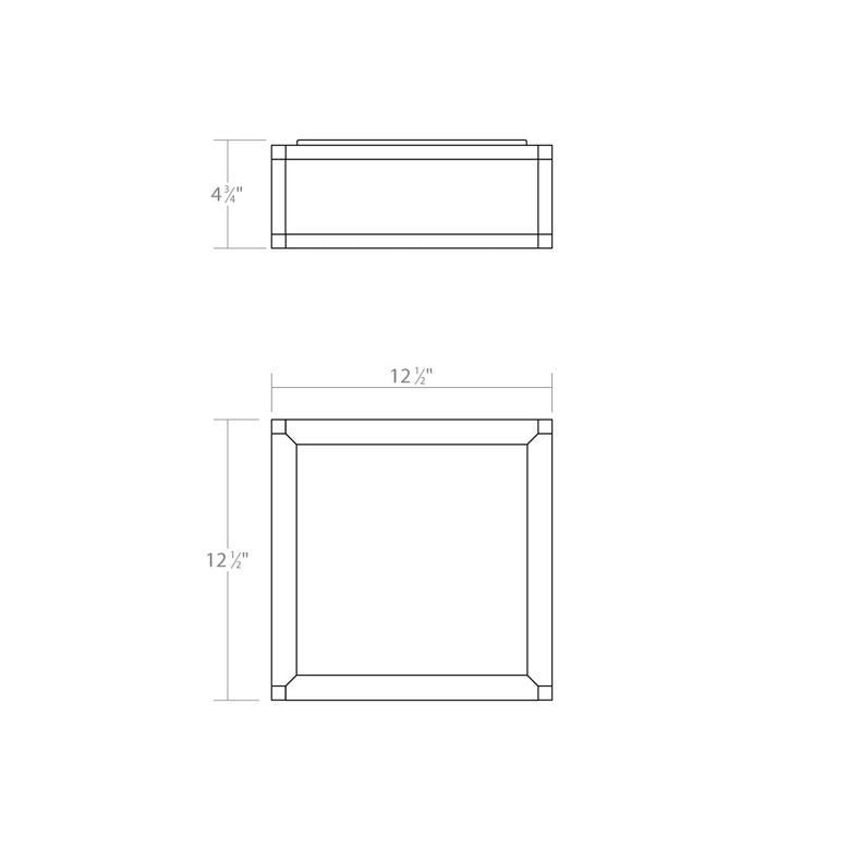 SONNEMAN Cubix 1-Light Short LED Satin Black Aluminum With Flat Panel Shade Flush Mount Lighting