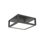 SONNEMAN Cubix 1-Light Short LED Satin Black Aluminum With Flat Panel Shade Flush Mount Lighting