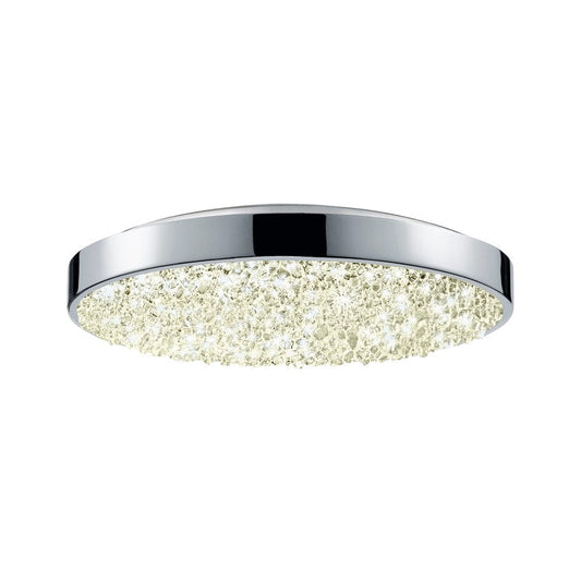 SONNEMAN Dazzle 12" Round LED Polished Chrome Crushed Glass Shade Surface Flush Mount Lighting