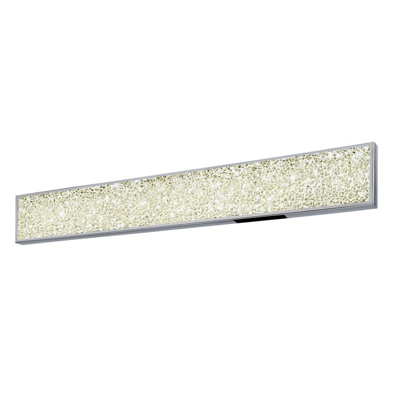 SONNEMAN Dazzle 36" LED Polished Chrome Crushed Glass Shade Vanity Bath Bar Lighting