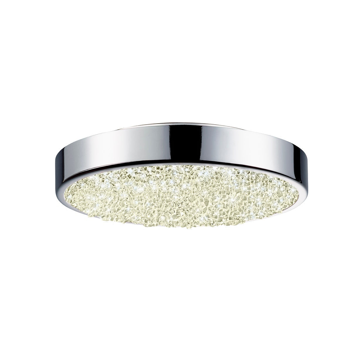 SONNEMAN Dazzle 8" Round LED Polished Chrome Crushed Glass Shade Surface Flush Mount Lighting