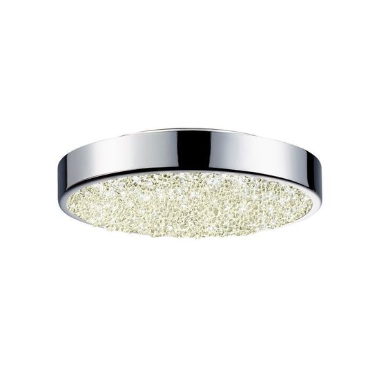 SONNEMAN Dazzle 8" Round LED Polished Chrome Crushed Glass Shade Surface Flush Mount Lighting